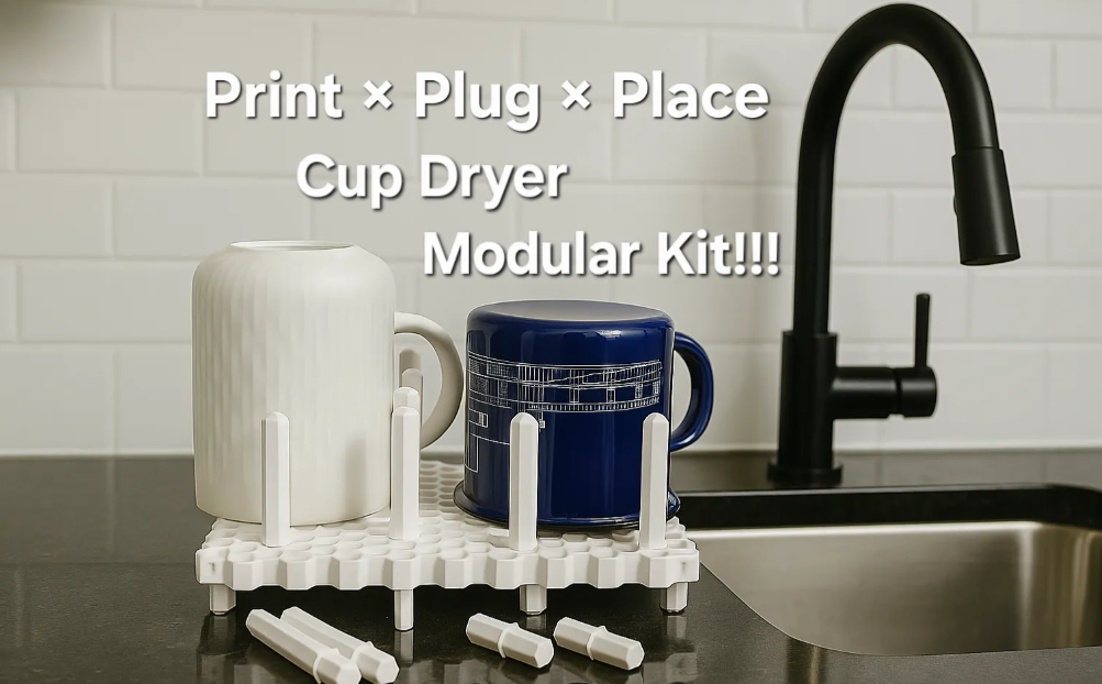 Support-free & Modular Cup Dryer Rack