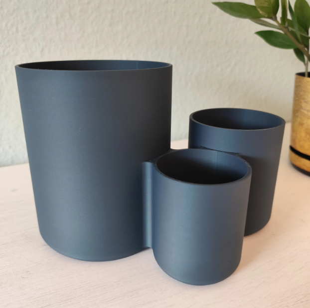 Modern kitchen utensil holder with three cups