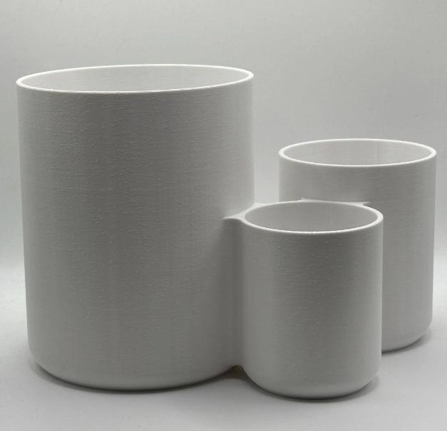Modern kitchen utensil holder with three cups