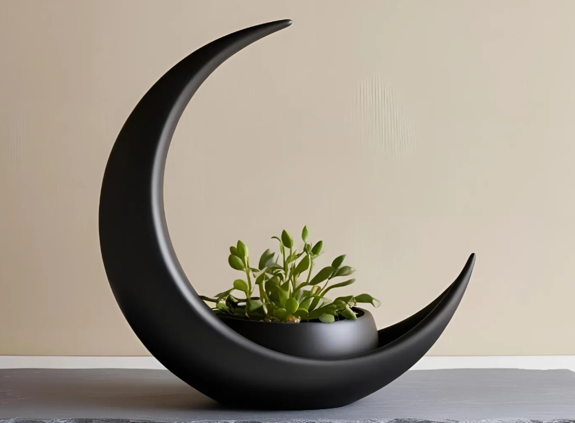Crescent Moon Planter / Candle Holder