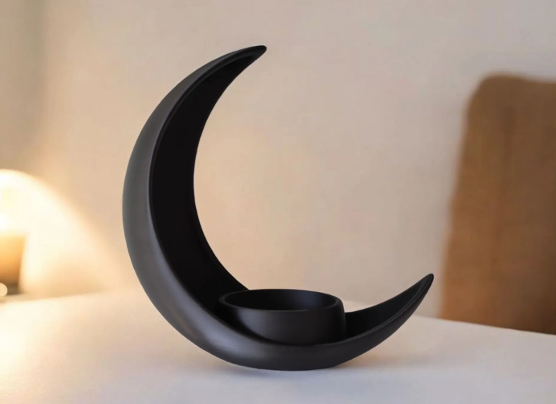 Crescent Moon Planter / Candle Holder