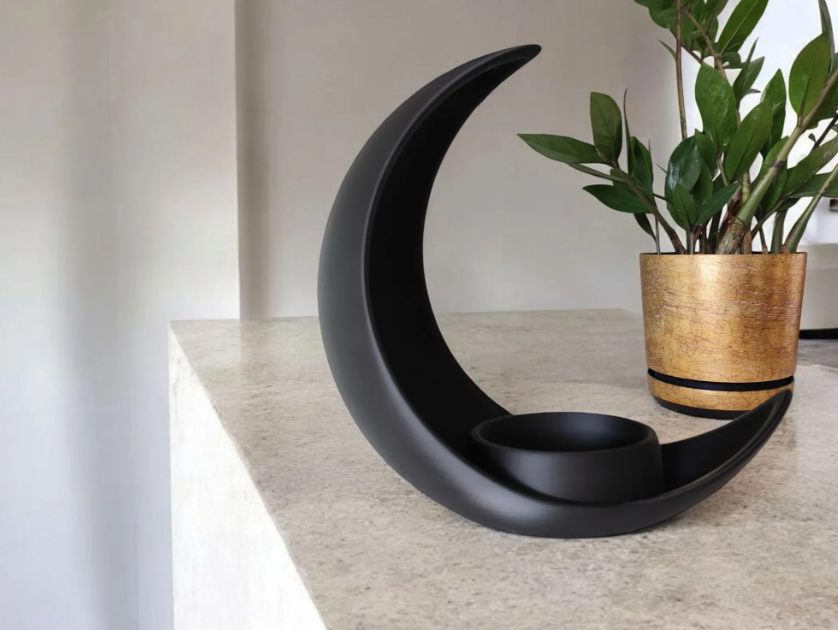 Crescent Moon Planter / Candle Holder