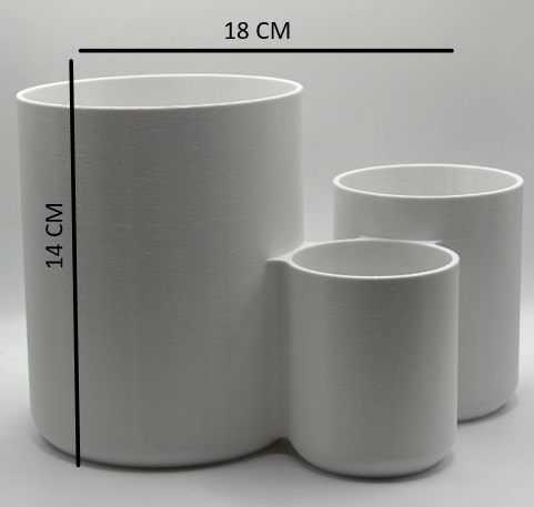 Modern kitchen utensil holder with three cups