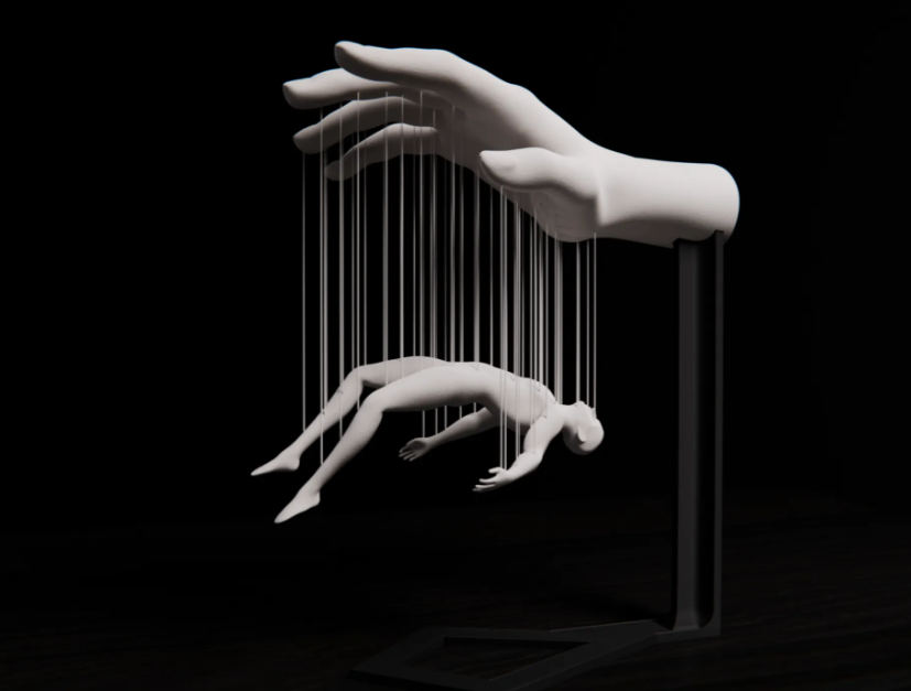 Human Marionette Sculpture