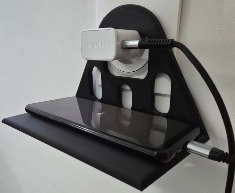 Wall Outlet Phone Charging Shelf