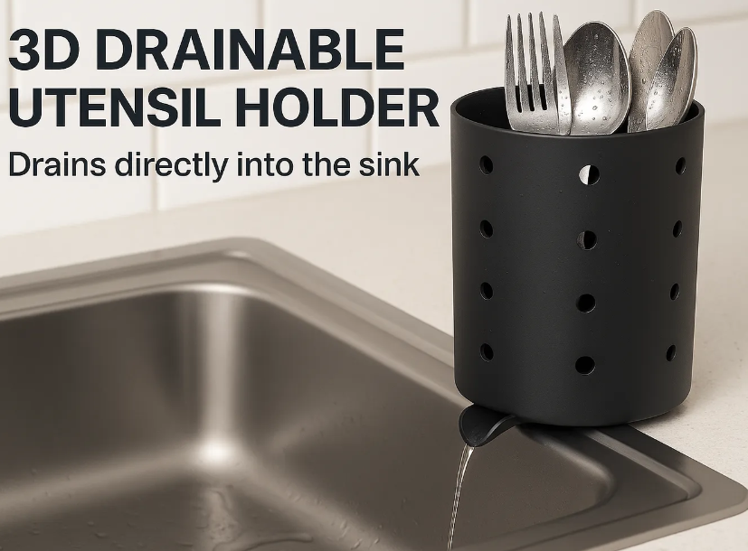 Drainable Utensil Holder