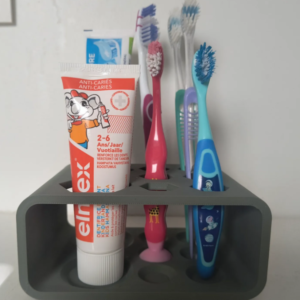 Multi-Slot Toothbrush & Toothpaste Holder
