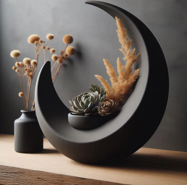 Crescent Moon Decorative Planter