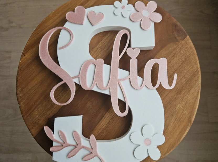 Custom Floral Initial Letter Name Showpiece
