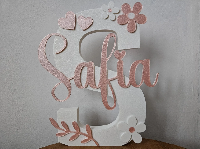 Custom Floral Initial Letter Name Showpiece
