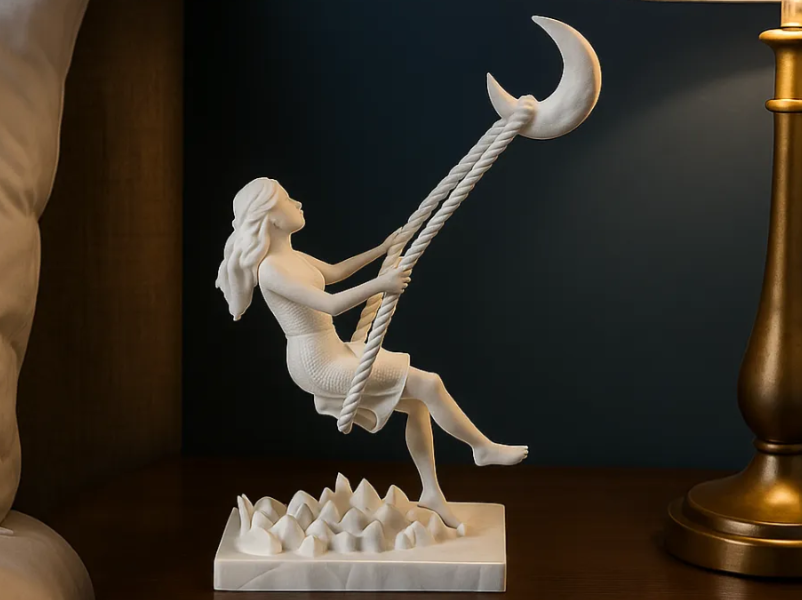 Moon Swing Girl Decorative Showpiece