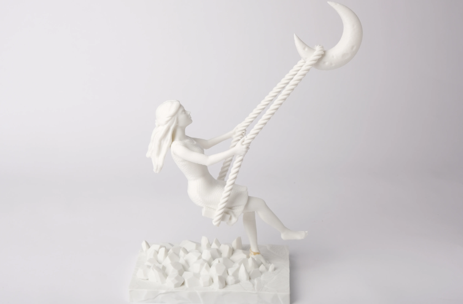 Moon Swing Girl Decorative Showpiece