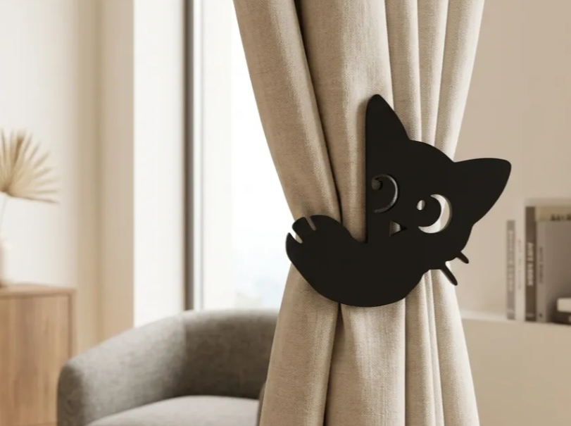 Cute Cat Curtain Tieback – Decorative Curtain Holder