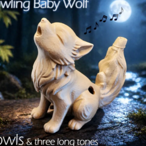 Howling Baby Wolf Decorative Showpiece
