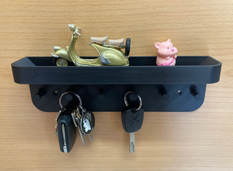 Wall-Mounted Key Holder with Storage Shelf