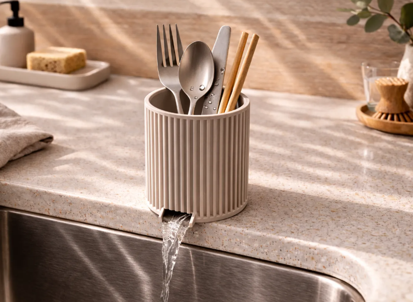 Kitchen Cutlery Drainer & Utensil Holder.