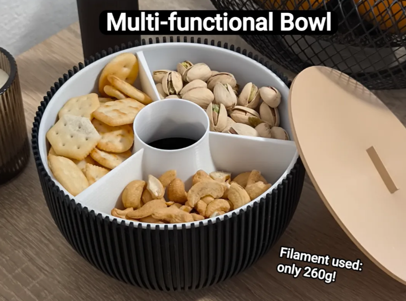 Multi-Compartment Snack Serving Bowl