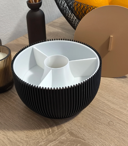 Multi-Compartment Snack Serving Bowl