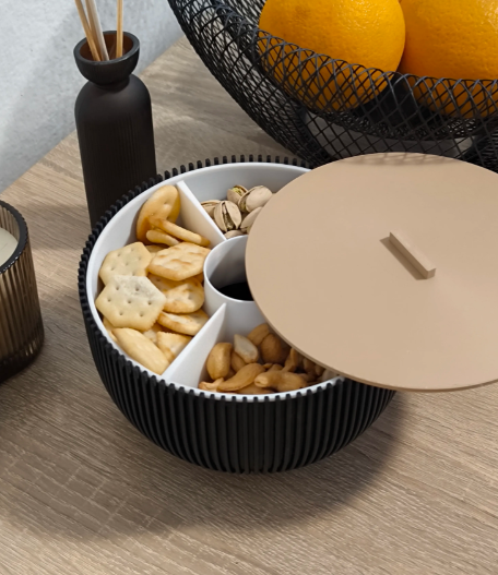 Multi-Compartment Snack Serving Bowl