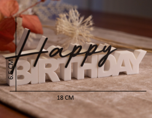 Happy Birthday Decorative Sign – Elegant Tabletop Party Décor